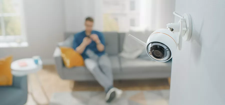 Close up to security camera