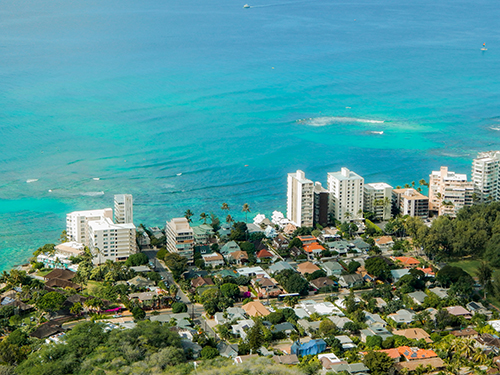 Top view of hawaii